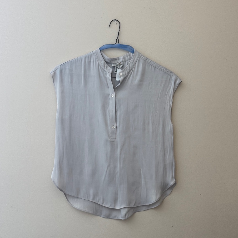 Rachel Zoe Light Gray Women's Short Sleeve Blouse XS